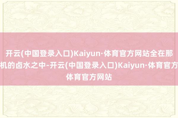 开云(中国登录入口)Kaiyun·体育官方网站全在那锅玄机的卤水之中-开云(中国登录入口)Kaiyun·体育官方网站