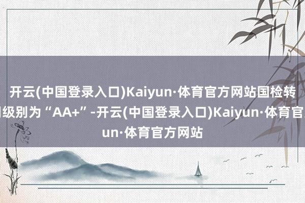 开云(中国登录入口)Kaiyun·体育官方网站国检转债信用级别为“AA+”-开云(中国登录入口)Kaiyun·体育官方网站